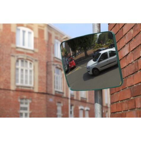 Miroir sécurité Polymir avec bras de fixation - 600 x 400 mm