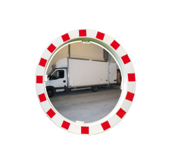 Miroir de sécurité - Rouge/blanc réfléchissant - Polymir