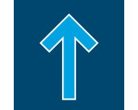 Marquage au sol adhésif - Symbole flèche - 300x200 mm - Lot de 5  - Bleu