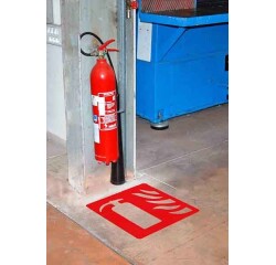 Marquage au sol - Adhésif extincteur - PVC robuste - 480 x 470 mm