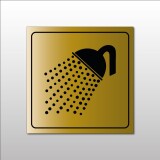 Signalétique d'information - Pictogramme Douche - Format carré  - 100 x 100 mm - Or