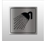 Signalétique d'information - Pictogramme Douche - Format carré  - 200 x 200 mm - Or