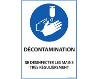 Panneau - Se désinfecter les mains - Vinyle/PVC - A5/A4  - PVC - A4
