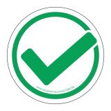 Panneau d'autorisation - Pictogramme Coche verte - Adhésif   - 100 mm