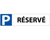 Panneau - "P RÉSERVÉ" pour Butée de Parking - 85 x 350 mm - PVC