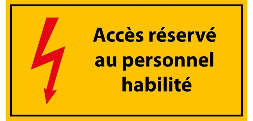 Panneau - Accès Réservé au Personnel Habilité - PVC - ISO 7010  - 297 x 105 mm