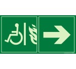Panneau Évacuation - Accès EAS PMR droite - Photoluminescent