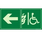 Panneau Évacuation - Accès EAS PMR gauche - Photoluminescent