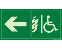 Panneau Évacuation - Accès EAS PMR gauche - Photoluminescent