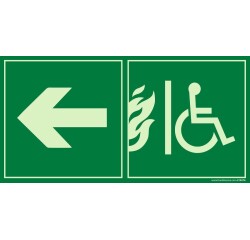 Panneau Évacuation - Accès EAS PMR gauche - Photoluminescent
