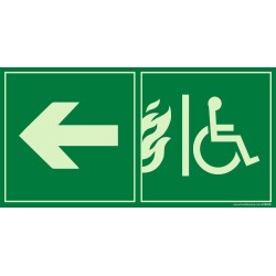 Panneau Évacuation - Accès EAS PMR gauche - Photoluminescent