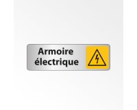 Panneau danger -  Pictogramme Armoire électrique - W012 - ISO 7010  - 250 x 250 mm - Argent