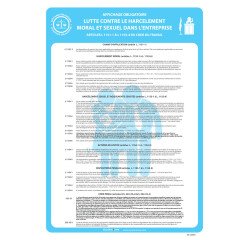 Panneau - Affichage Harcèlement Travail - Papier plastifié - A3
