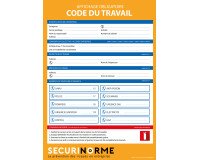 Panneau - Affiche Code du travail obligatoire - 297x420 mm