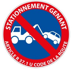 Panneau prescription B6a1 - Stationnement Gênant