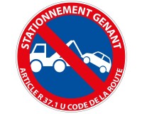 Panneau prescription B6a1 - Stationnement Gênant  - 400 mm - Dibond