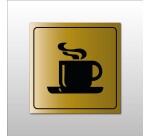 Signalisation d'information - Pictogramme Cafétéria Tasse Chaude  - 100 x 100 mm - Argent