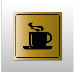 Signalisation d'information - Pictogramme Cafétéria Tasse Chaude  - 100 x 100 mm - Argent