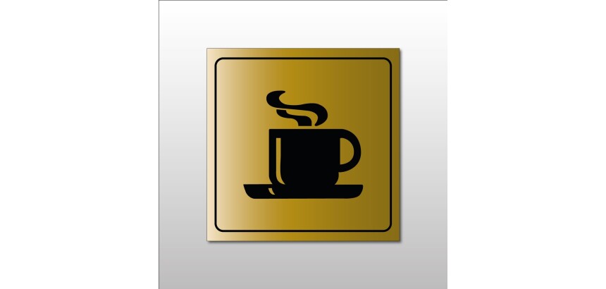 Signalisation d'information - Pictogramme Cafétéria Tasse Chaude  - 100 x 100 mm - Argent