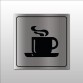 Panneau - Cafétéria avec tasse chaude  - 100 x 100 mm - Argent
