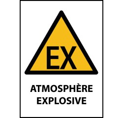 Panneau de danger - Atmosphère explosive - W021 - ISO 7010  - Vinyle Souple Autocollant - A4