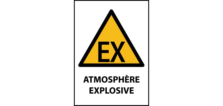 Panneau de danger - Atmosphère explosive - W021 - ISO 7010  - PVC à visser - A3