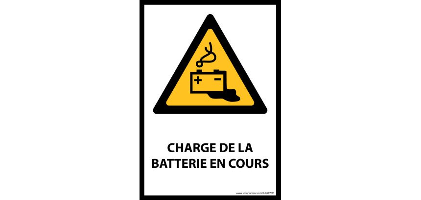 Panneau - Charge en cours de la batterie - W026 - format portrait  - Vinyle - A4