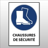 Signalétique EPI - Chaussures de sécurité obligatoires - M008  - Vinyle Souple Autocollant - A5