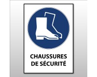 Signalétique EPI - Chaussures de sécurité obligatoires - M008  - Vinyle Souple Autocollant - A5