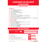 Affichage obligatoire - Consignes de sécurité chaufferie