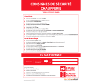 Affichage obligatoire - Consignes de sécurité chaufferie