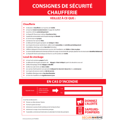 Affichage obligatoire - Consignes de sécurité chaufferie