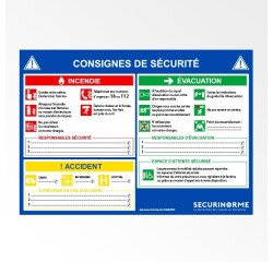Panneau de consignes sécurité incendie évacuation pour ERP - A4