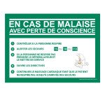 Panneau - Consigne Défibrillateur en cas de malaise - ISO 7010  - 300 x 420 mm - Vinyle
