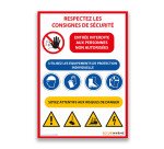 Panneau d'évacuation - Consignes de Sécurité chantier - Intérieur  - Vinyle - A4