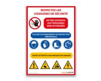 Panneau d'évacuation - Consignes de Sécurité chantier - Intérieur