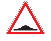 Panneau Danger - Ralentisseur Dos d'Âne - A2b - Vinyle  - 200 mm - Vinyle Souple Autocollant