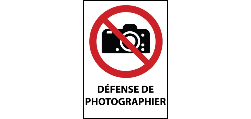 Panneau - Interdiction de photographier - P029 - ISO 7010  - Vinyle Souple Autocollant - A5