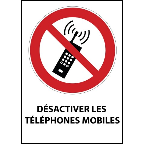 Panneau Désactiver les téléphones mobiles - P013 - Norme ISO 7010