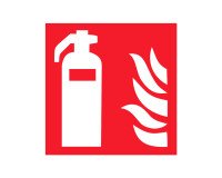 Panneau de signalétique Extincteur incendie - F001 - ISO 7010  - 250 x 250 mm - Vinyle Souple Autocollant