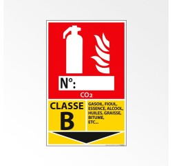 Panneau signalétique Extincteur pour feux de Classe B
