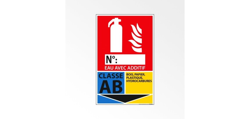 Panneau Incendie - Extincteur Classe AB - 160 x 250 mm  - PVC 2 mm