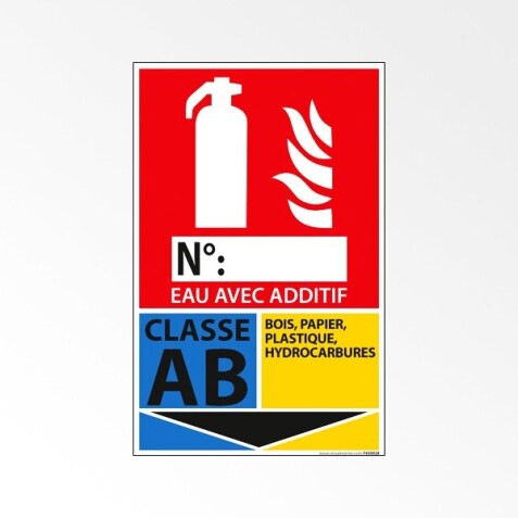 Panneau Incendie - Extincteur Classe AB - 160 x 250 mm  - PVC