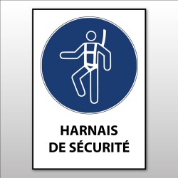 Panneau EPI - Harnais de sécurité Obligatoire  - M018 - ISO 7010