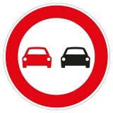 Panneau - Interdiction dépasser véhicules moteur - Vinyle  - 200 mm - Vinyle Souple Autocollant