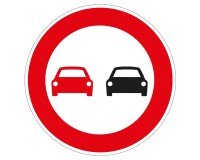 Panneau - Interdiction dépasser véhicules moteur - Vinyle  - 200 mm - Vinyle Souple Autocollant