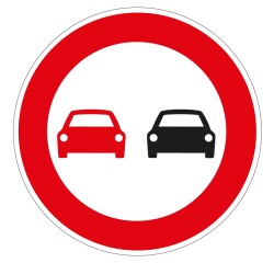 Panneau - Interdiction dépasser véhicules moteur - Vinyle  - 200 mm - Vinyle Souple Autocollant