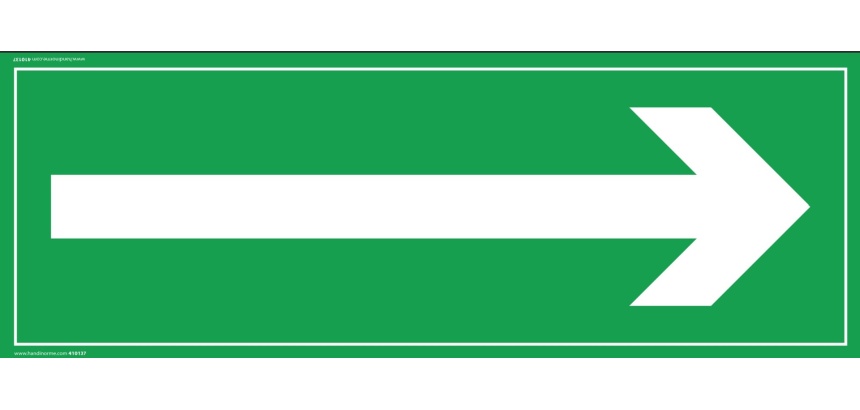 Signalétique d'orientation - Flèche à droite - PVC - 210 x 75 mm