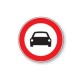 Panneau d'interdiction - Picto Interdit aux voitures - ISO 7010  - 200 mm - Vinyle Souple Autocollant