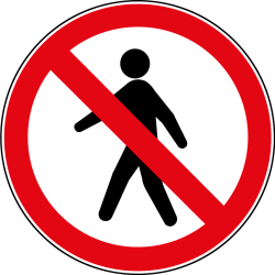 Panneau d'Interdiction - Interdit aux piétons - P004 - ISO 7010  - 200 mm - PVC